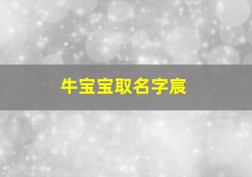 牛宝宝取名字宸