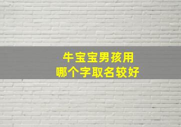 牛宝宝男孩用哪个字取名较好