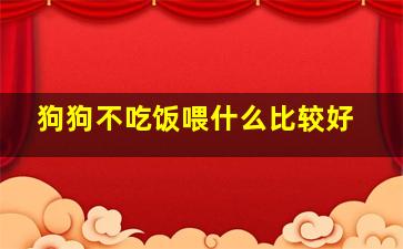 狗狗不吃饭喂什么比较好