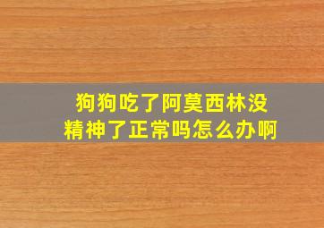 狗狗吃了阿莫西林没精神了正常吗怎么办啊