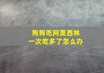 狗狗吃阿莫西林一次吃多了怎么办