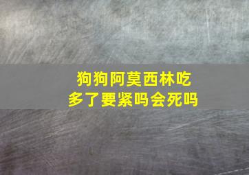 狗狗阿莫西林吃多了要紧吗会死吗