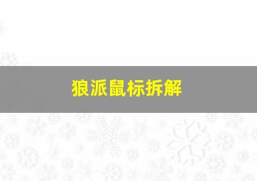 狼派鼠标拆解