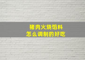 猪肉火烧馅料怎么调制的好吃