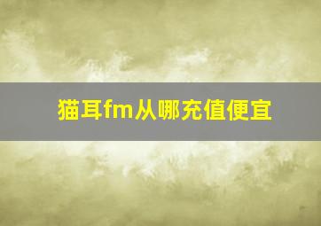 猫耳fm从哪充值便宜