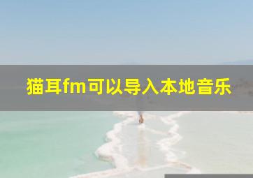 猫耳fm可以导入本地音乐