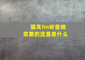 猫耳fm听音频需要的流量是什么