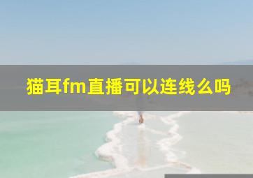 猫耳fm直播可以连线么吗