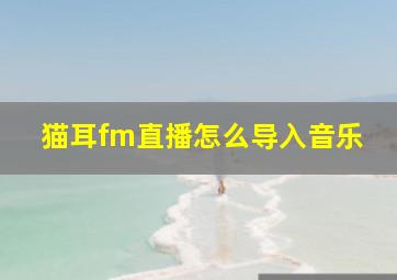 猫耳fm直播怎么导入音乐