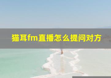 猫耳fm直播怎么提问对方