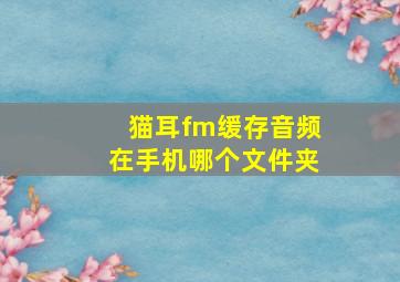 猫耳fm缓存音频在手机哪个文件夹