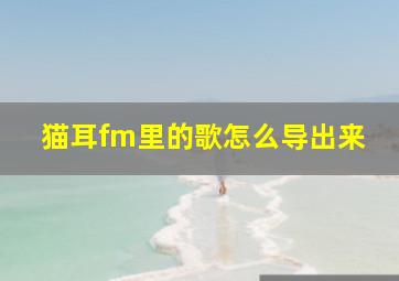 猫耳fm里的歌怎么导出来