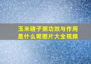 玉米碴子粥功效与作用是什么呢图片大全视频