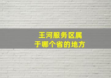 王河服务区属于哪个省的地方