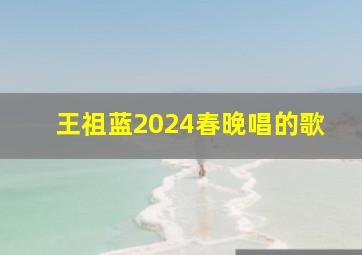 王祖蓝2024春晚唱的歌