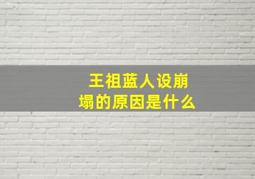 王祖蓝人设崩塌的原因是什么