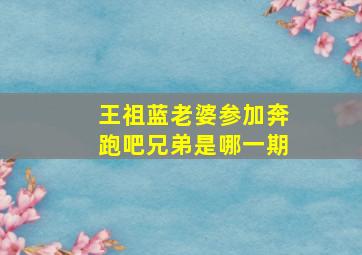 王祖蓝老婆参加奔跑吧兄弟是哪一期