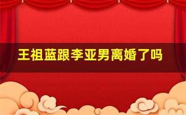 王祖蓝跟李亚男离婚了吗