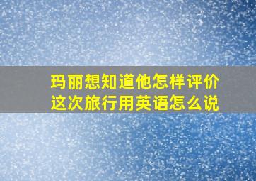 玛丽想知道他怎样评价这次旅行用英语怎么说