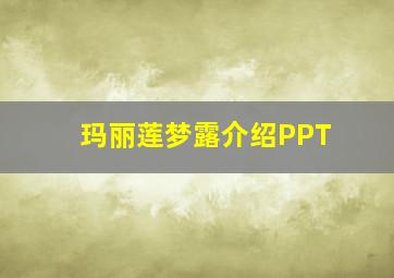 玛丽莲梦露介绍PPT