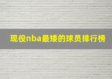 现役nba最矮的球员排行榜