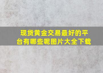 现货黄金交易最好的平台有哪些呢图片大全下载