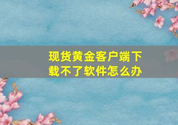 现货黄金客户端下载不了软件怎么办