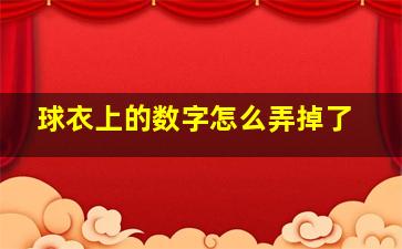 球衣上的数字怎么弄掉了