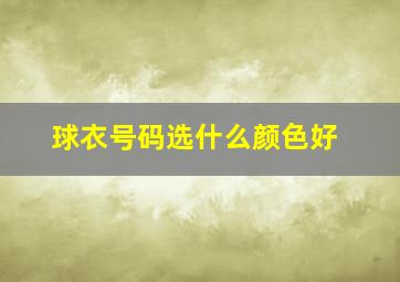 球衣号码选什么颜色好