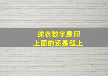 球衣数字是印上面的还是缝上