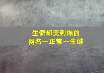 生僻却美到爆的网名一正常一生僻