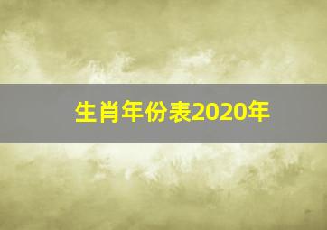 生肖年份表2020年