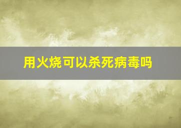 用火烧可以杀死病毒吗