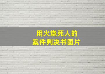 用火烧死人的案件判决书图片