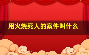 用火烧死人的案件叫什么