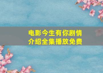 电影今生有你剧情介绍全集播放免费