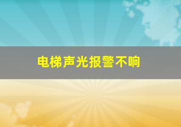 电梯声光报警不响