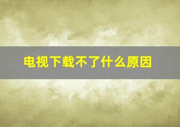 电视下载不了什么原因