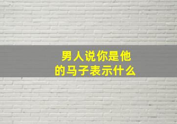 男人说你是他的马子表示什么