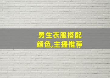 男生衣服搭配颜色,主播推荐