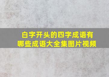 白字开头的四字成语有哪些成语大全集图片视频