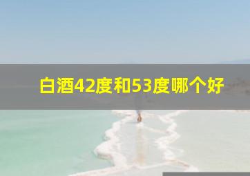 白酒42度和53度哪个好