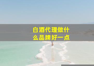 白酒代理做什么品牌好一点