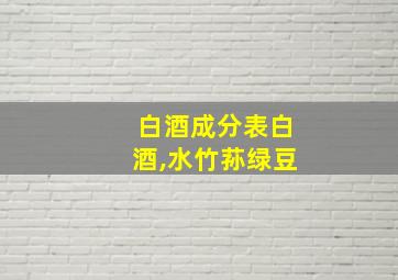 白酒成分表白酒,水竹荪绿豆