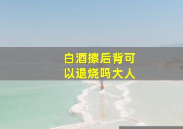 白酒擦后背可以退烧吗大人