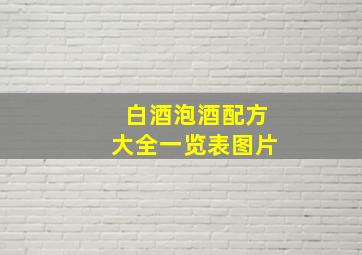 白酒泡酒配方大全一览表图片