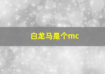 白龙马是个mc