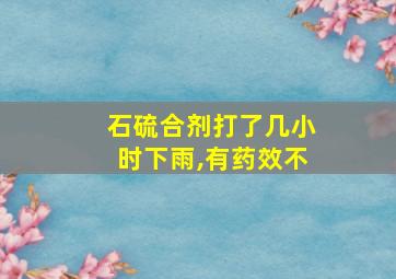 石硫合剂打了几小时下雨,有药效不