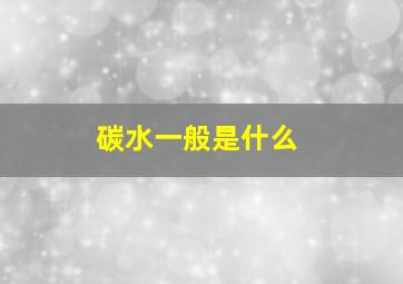 碳水一般是什么