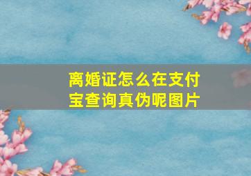 离婚证怎么在支付宝查询真伪呢图片